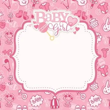ثيمات مواليد بنات جاهزة للطباعه