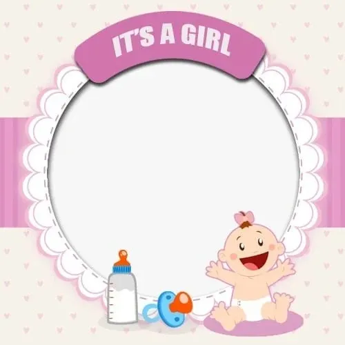 ثيمات مواليد بنات فارغة جاهزه للطباعه 2023