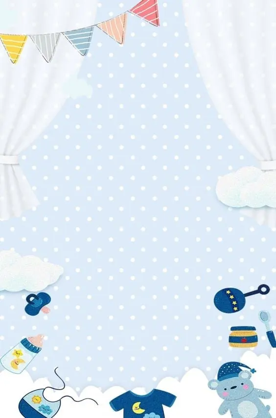 ثيمات مواليد فارغة للتصميم ازرق