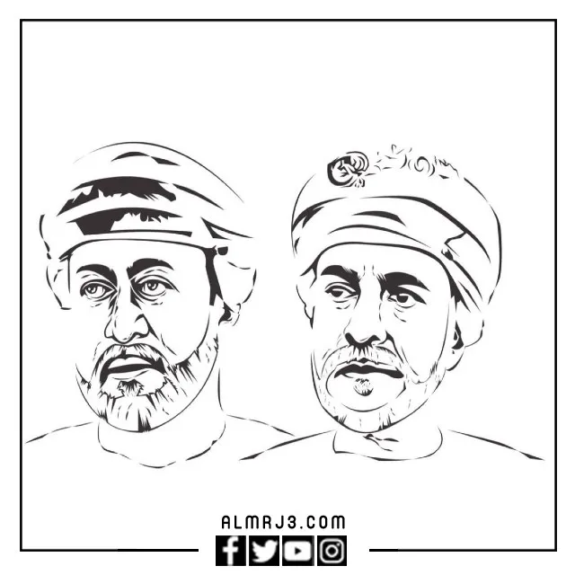 رسومات العيد الوطني العماني جاهزة للتلوين