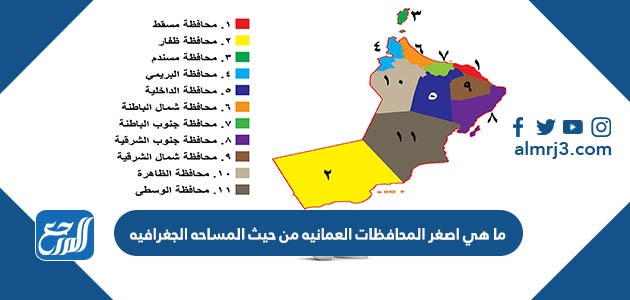 ما هي اصغر المحافظات العمانيه من حيث المساحه الجغرافيه