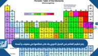 يتم تنظيم العناصر في الجدول الدوري بناء على خصائصها في صفوف، و أعمدة