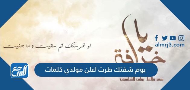 يوم شفتك طرت اعلن مولدي كلمات
