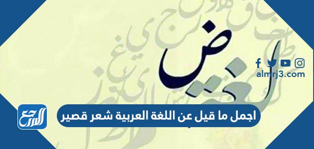 اجمل ما قيل عن اللغة العربية شعر قصير