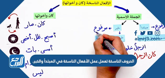 الحروف الناسخة تعمل عمل الأفعال الناسخة في المبتدأ والخبر.