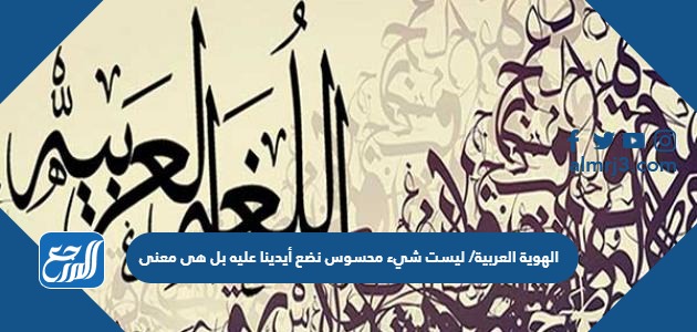 الهوية العربية/ ليست شيء محسوس نضع أيدينا عليه بل هى معنى