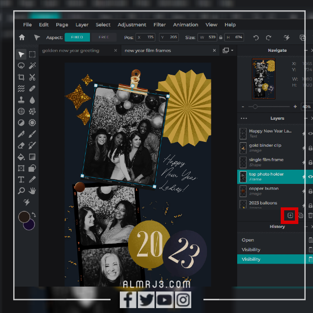 تصميم بطاقة معايدة باسمك وصورتك 2023