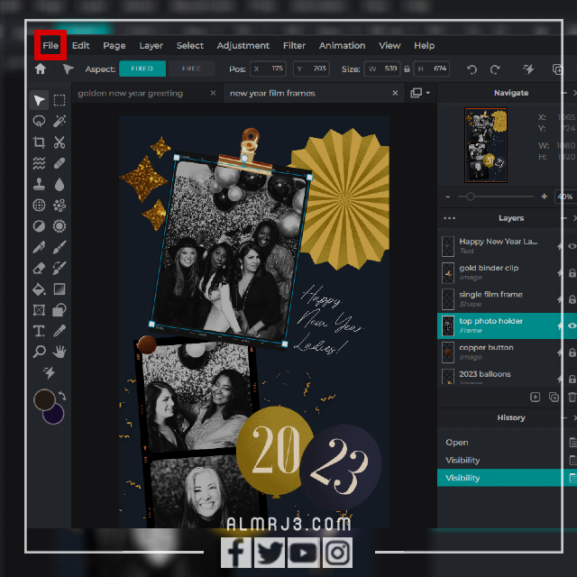 تصميم بطاقة معايدة باسمك وصورتك 2023