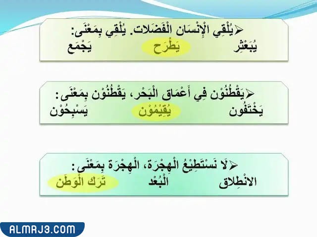 حل تدريبات درس رسالة من أعماق البحر