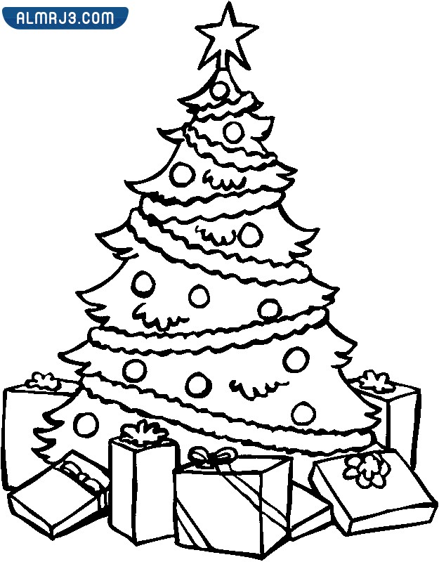 صور شجرة الكريسماس للتلوين 2023 جاهزة للطباعة