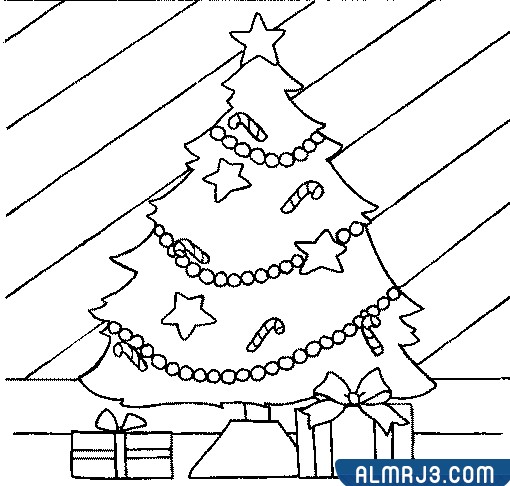 صور شجرة الكريسماس للتلوين 2023 جاهزة للطباعة