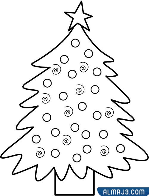 صور شجرة الكريسماس للتلوين 2023 جاهزة للطباعة