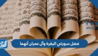 فضل سورتي البقرة وآل عمران أنهما
