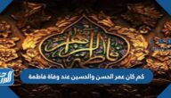 كم كان عمر الحسن والحسين عند وفاة فاطمة