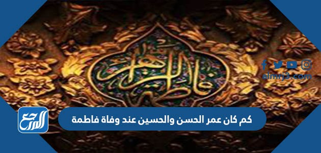 كم كان عمر الحسن والحسين عند وفاة فاطمة