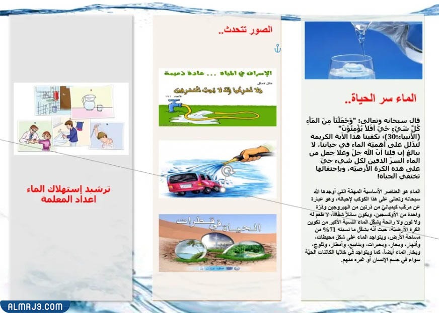 كيف أعمل مطوية عن ترشيد استهلاك الماء