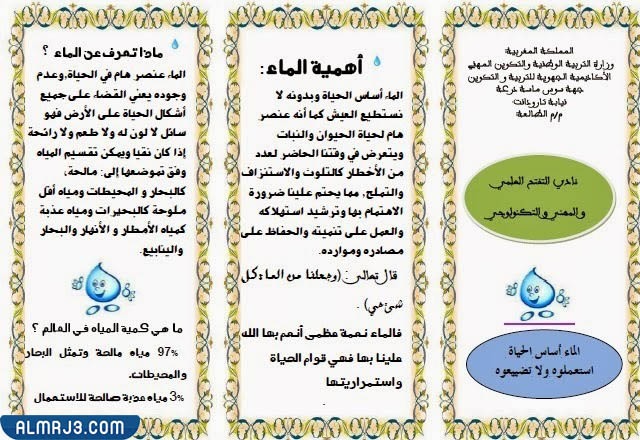 كيف أعمل مطوية عن ترشيد استهلاك الماء