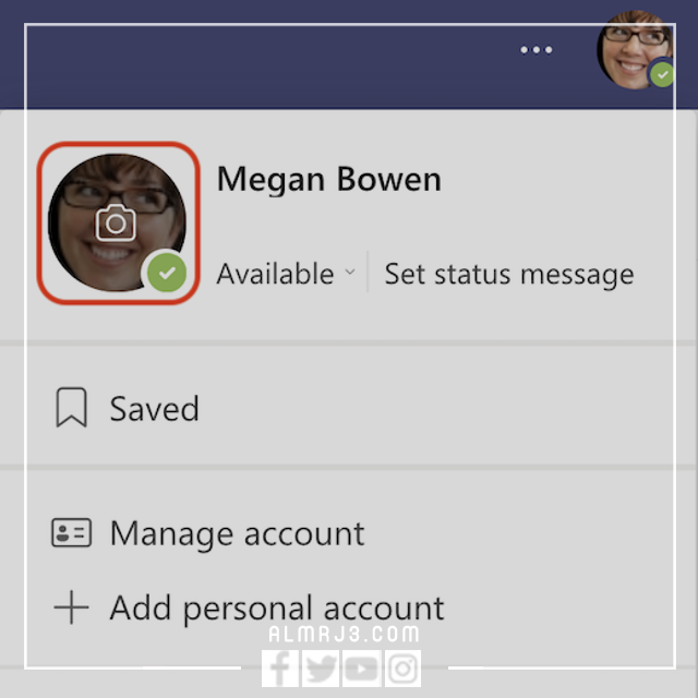 كيف اغير صورتي في التيمز في اللابتوب