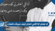 لا تعتذر انا اللي اعتذر كيف حبيتك كلمات