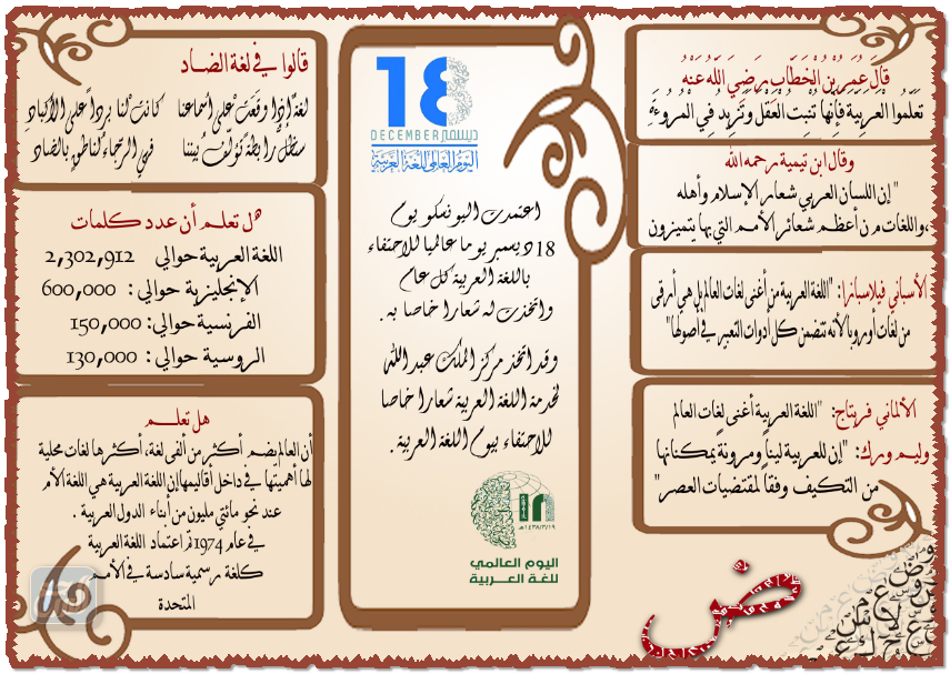 مطويات عن اليوم العالمي للغة العربية