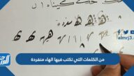 من الكلمات التي تكتب فيها الهاء منفردة