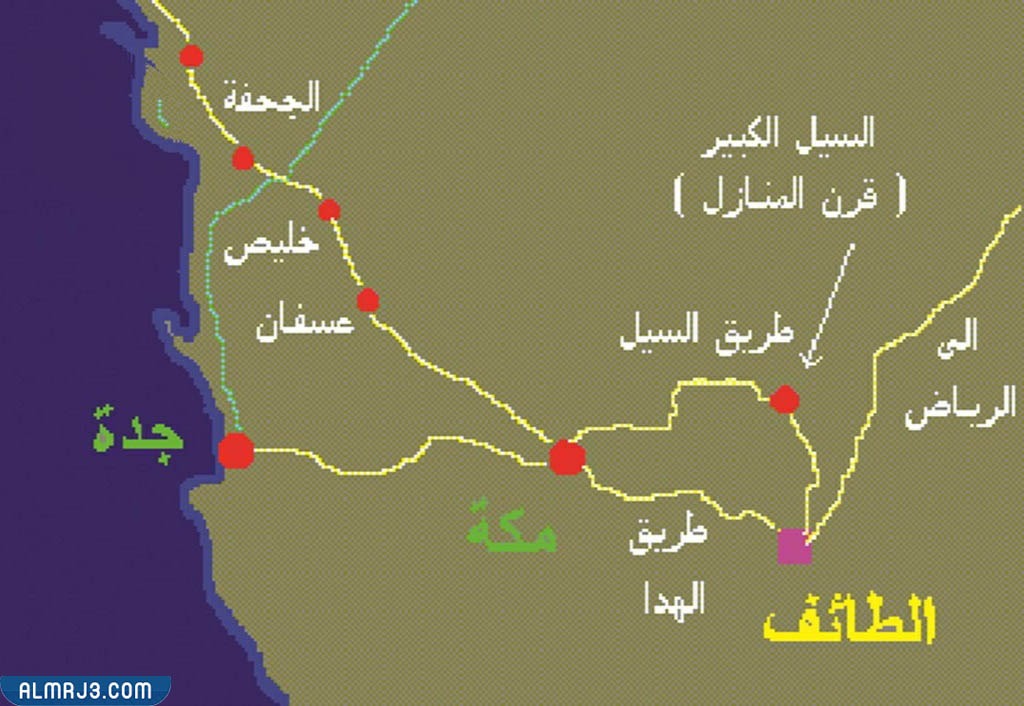 موقع طريق الهدا على الخريطة