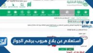 رابط وطريقة استعلام عن بلاغ هروب برقم الجواز وزارة الداخلية 1447
