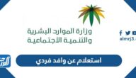 رابط وطريقة استعلام عن وافد فردي 1445