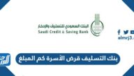 بنك التسليف قرض الأسرة كم المبلغ 1446