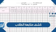 كشف متابعة الطلاب 1447 بصيغة word و pdf كشف متابعة الطلاب 1447 بصيغة word و pdf