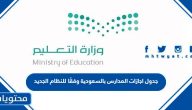 جدول اجازات المدارس 1446 بالسعودية وفقًا للنظام الجديد