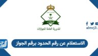 الاستعلام عن رقم الحدود برقم الجواز في السعودية 1447